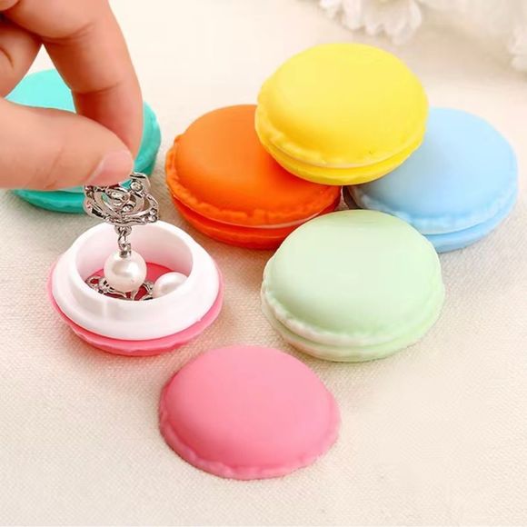 4 Cute mini jewelry boxes, 4 pack of mini macaroons that hold rings, pill case - Picture 1 of 6